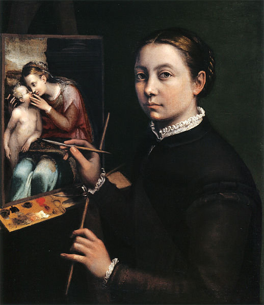 Sofonisba Anguissola Easel Painting a Devotional Panel